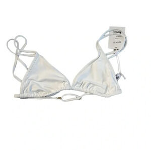 Andie by Demi Moore The Cannes Top Women’s Triangle Bikini Top in White Sz M NWT